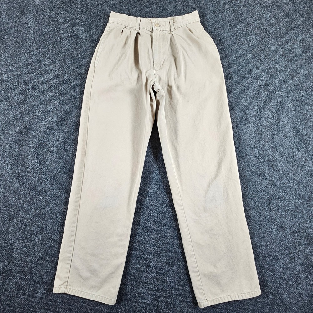 Polo Ralph Lauren Chino Pants Women 4 Tan Pleated Straight Leg Cotton Khaki